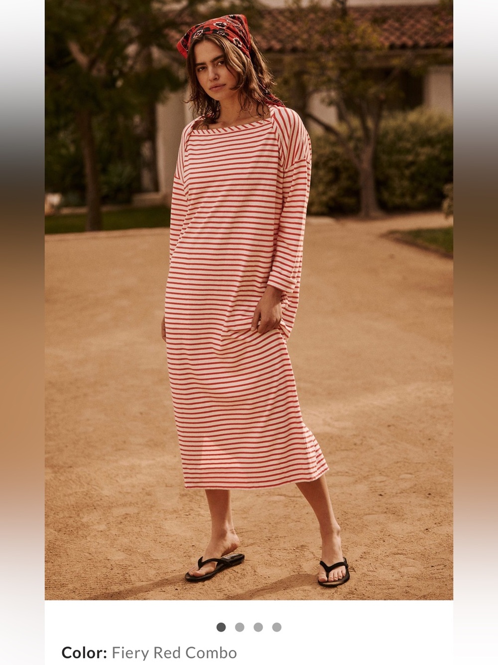 Free People Tivoli Maxi Dress in Fiery Red Combo Striped